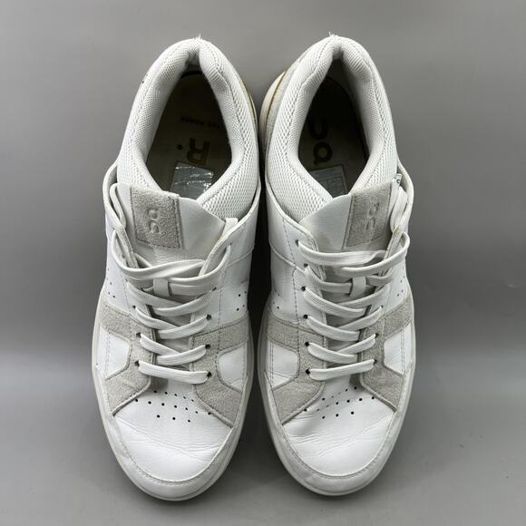 On Running The Roger Clubhouse Shoes Men Size 9 White Leather Tennis Sneakers - Picture 5 of 8